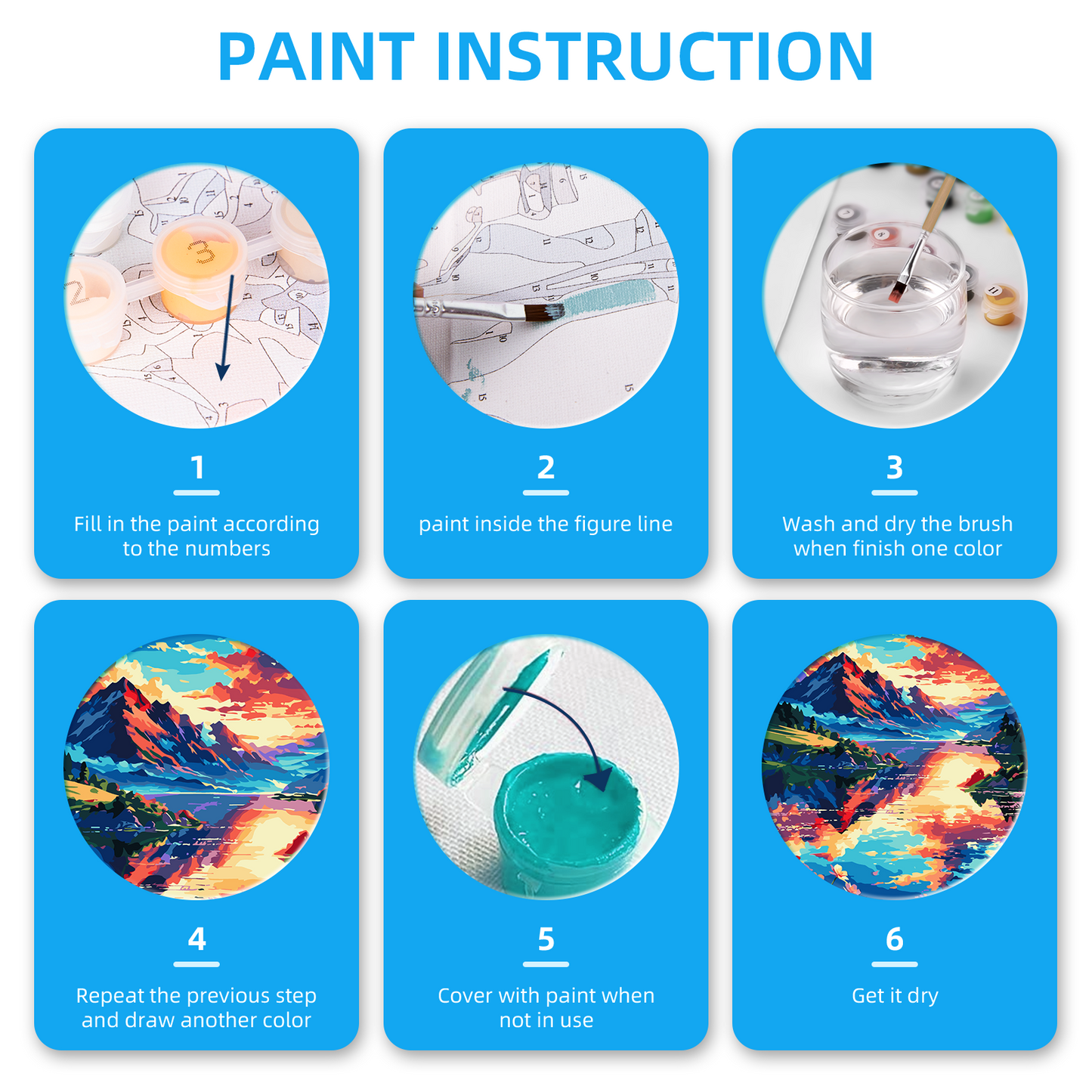 EFOTIML Paint by Numbers Kit for Adults Beginners & Kids Ages 8-12,1 Pack 16x20 inches Canva for Painting Kits for Adults in Colorful Box(Without Frame)-Sunset and Glow