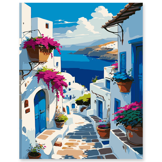 EFOTIML Paint by Numbers Kit for Adults Beginners & Kids Ages 8-12,1 Pack 16x20 inches Canva for Painting Kits for Adults in Colorful Box(Without Frame)- Red Flowers and Small Town