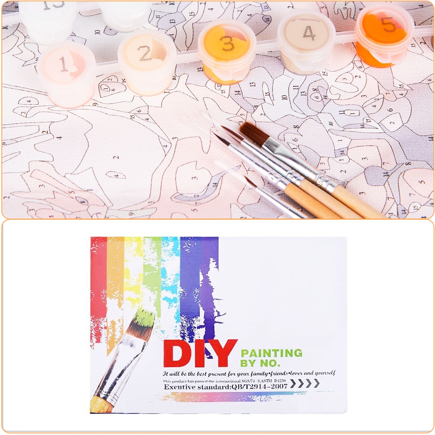EFOTIML Paint by Numbers Kit for Adults Beginners & Kids Ages 8-12,1 Pack 16x20 inches Canva for Painting Kits for Adults in Colorful Box(Without Frame)- Snow Mountains and Long Rivers