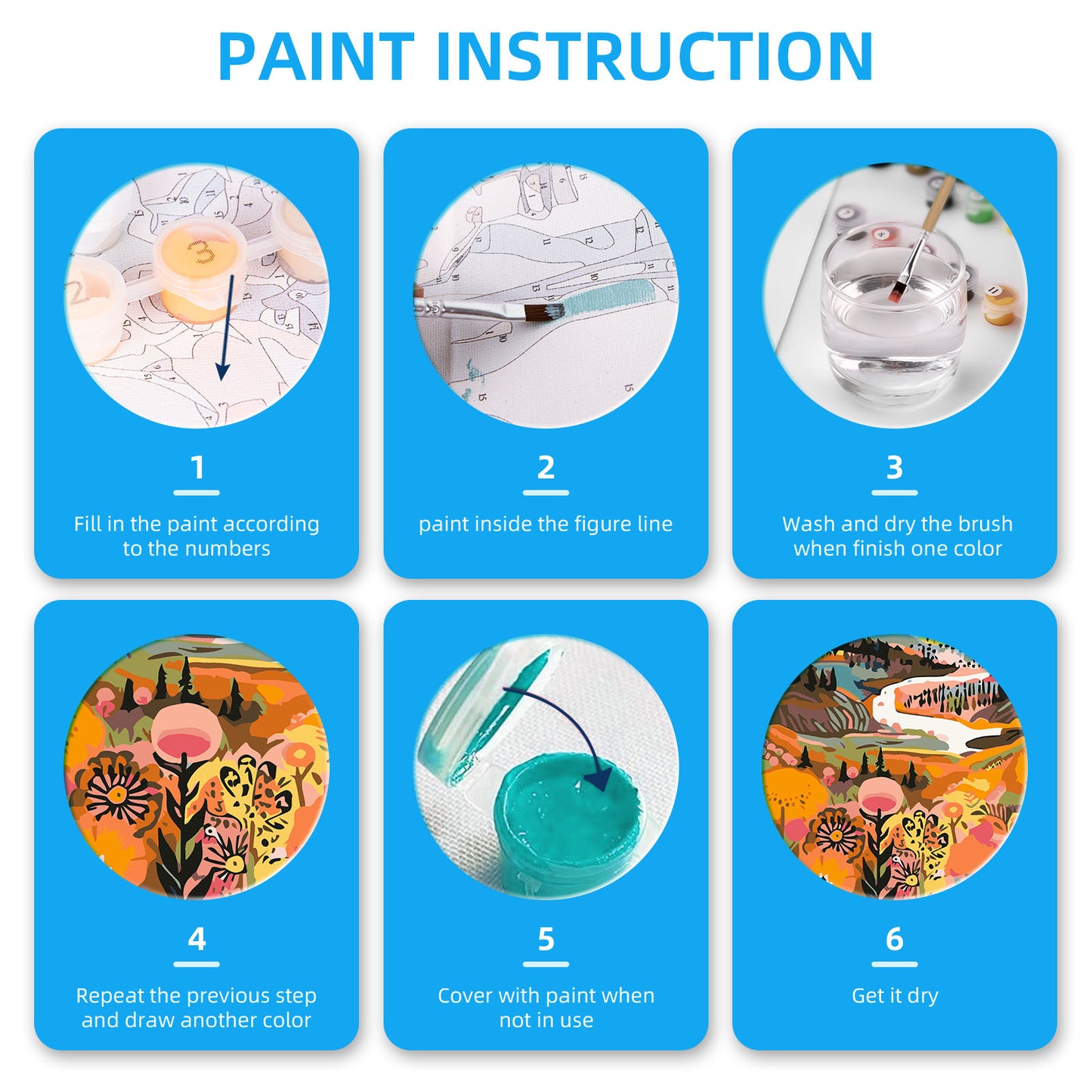 EFOTIML Paint by Numbers Kit for Adults Beginners & Kids Ages 8-12,1 Pack 16x20 inches Canva for Painting Kits for Adults in Colorful Box(Without Frame)- Sunrise Mountains and Rivers